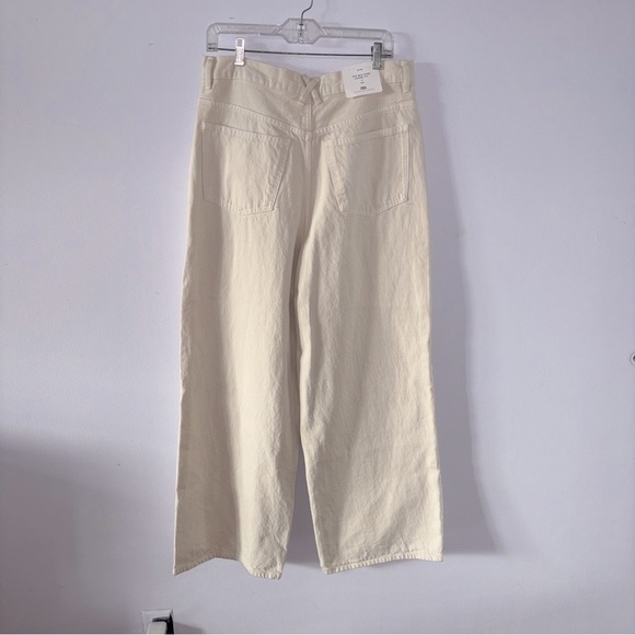 Zara The Mid Rise Loose Fit Denim Pant in Ecru Size 8 NWT - Picture 2 of 4